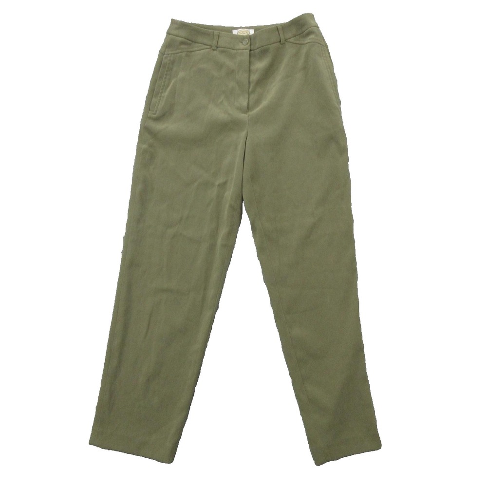 Talbots Pants Womens 6 Petite Olive Green Stretch Straight Leg Casual Workwear